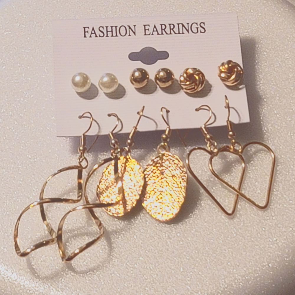 Earrings set of 6 pairs